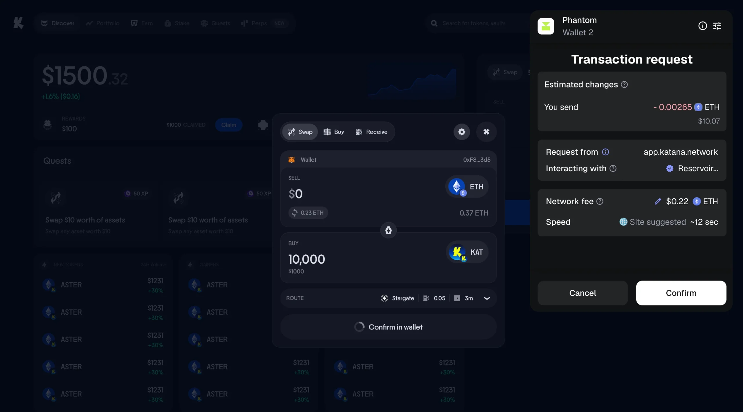 Katana_app_Wallet Confirmation